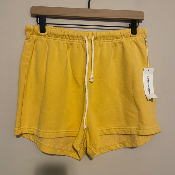 perfectwhitetee Pants - NWT Perfectwhitetee Aruba fleece cotton shorts M yellow comfy casual loungewear